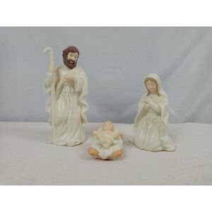 Nativity Set 3-Piece Mary Joseph Baby Jesus Christmas Figurines Holiday Decor